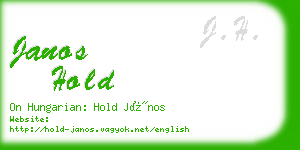 janos hold business card
